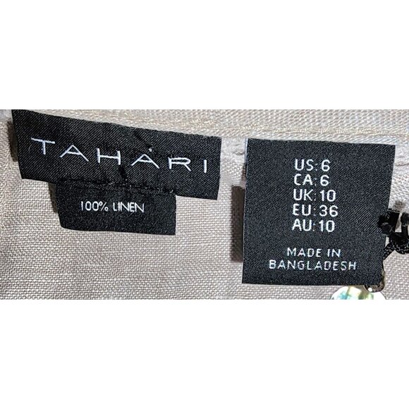 NWT Tahari Womens Linen Sleeveless Button-Front Midi Dress W/ Pockets Size 6 - Picture 4 of 6